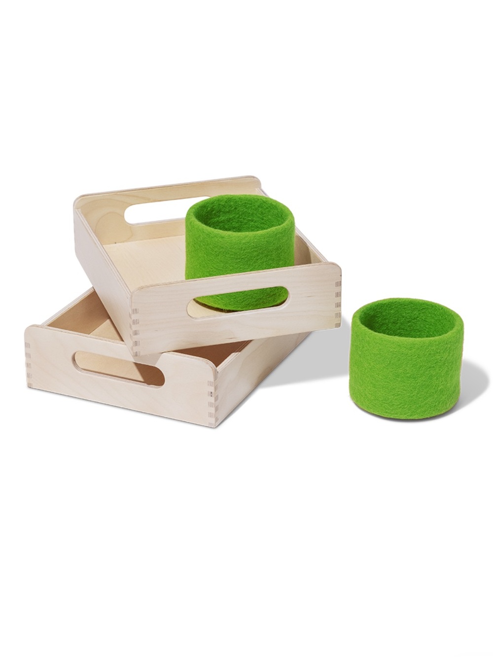 ❤️ NEW Montessori Wooden Tray & Felt Baskets